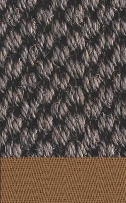 Sisal belize 035 anthracite tæppe med kantbånd i light brown